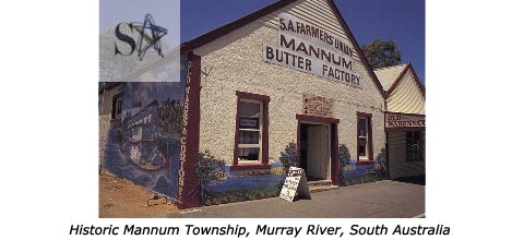 Historic Mannum township, Murray River, South Australia 