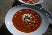 Tomato, Pancetta, Canneloni and Bean Soup