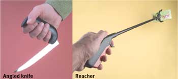 angled knife and reacher