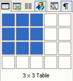 drag the table size in rows and columns