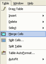 merging cells in a table in microsoft word
