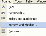 format | borders and shading