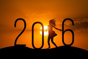 silhouette Woman jumping over 2016