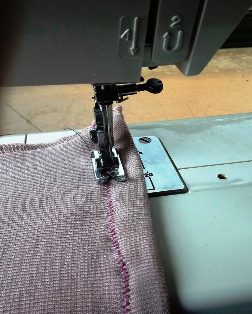 5. Sew across the turn down. 5. Sew across the turn down.