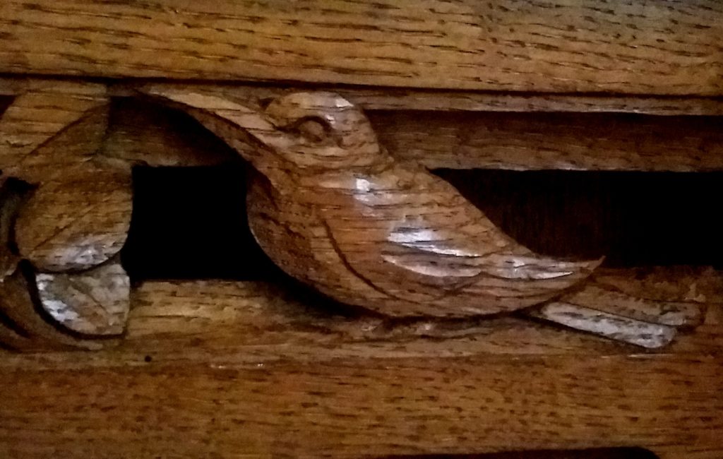 A carved kingfisher