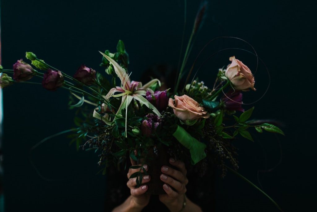 Floral arrangement - dark and moody