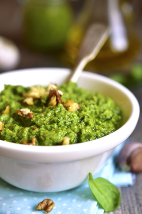 Homemade spinach pesto.