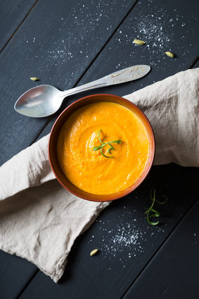 Carrot cream soup with rosemary