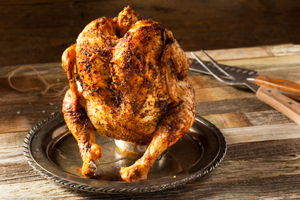 Homemade Grilled Beer Can Chicken with BBQ Spices