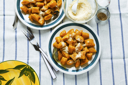 Italian dumplings. pumpkin gnocchi. healthy vegetarian squash di