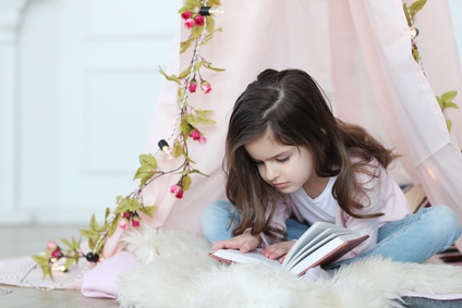 Childhood. Lovely girl at home