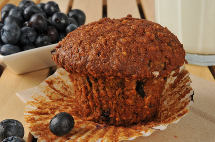 Healthy flax seed and bran muffin