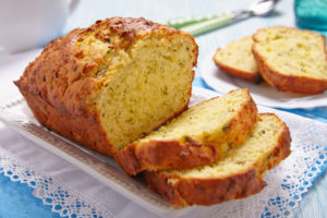 Delicious zucchini bread loaf on a table
