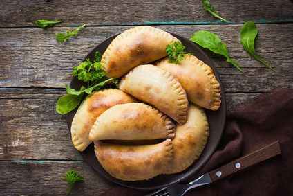 pasties filled with meat and vegetables