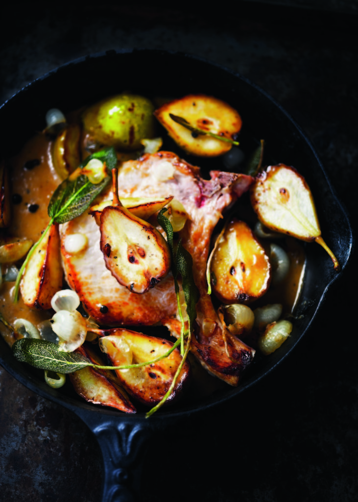 Pork Cutlets with Caramelised Pears and Sage