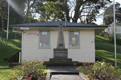 Tiny Kāwhia Library and war memorial. Tiny Kāwhia Library and war memorial.