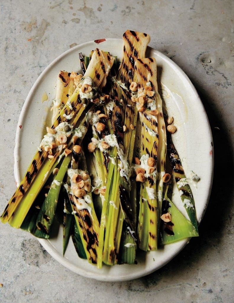 charred leeks
