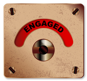 A typical loo engaged indicator over a white background