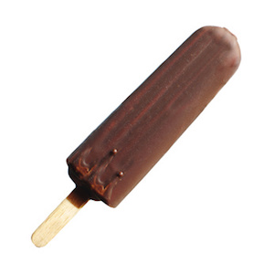 Ice cream with chocolate isolated on white