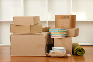Moving boxes in empty room