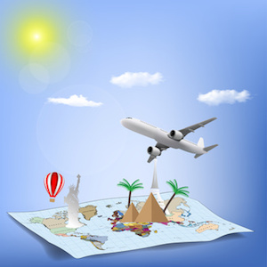 Travel the world monument concept